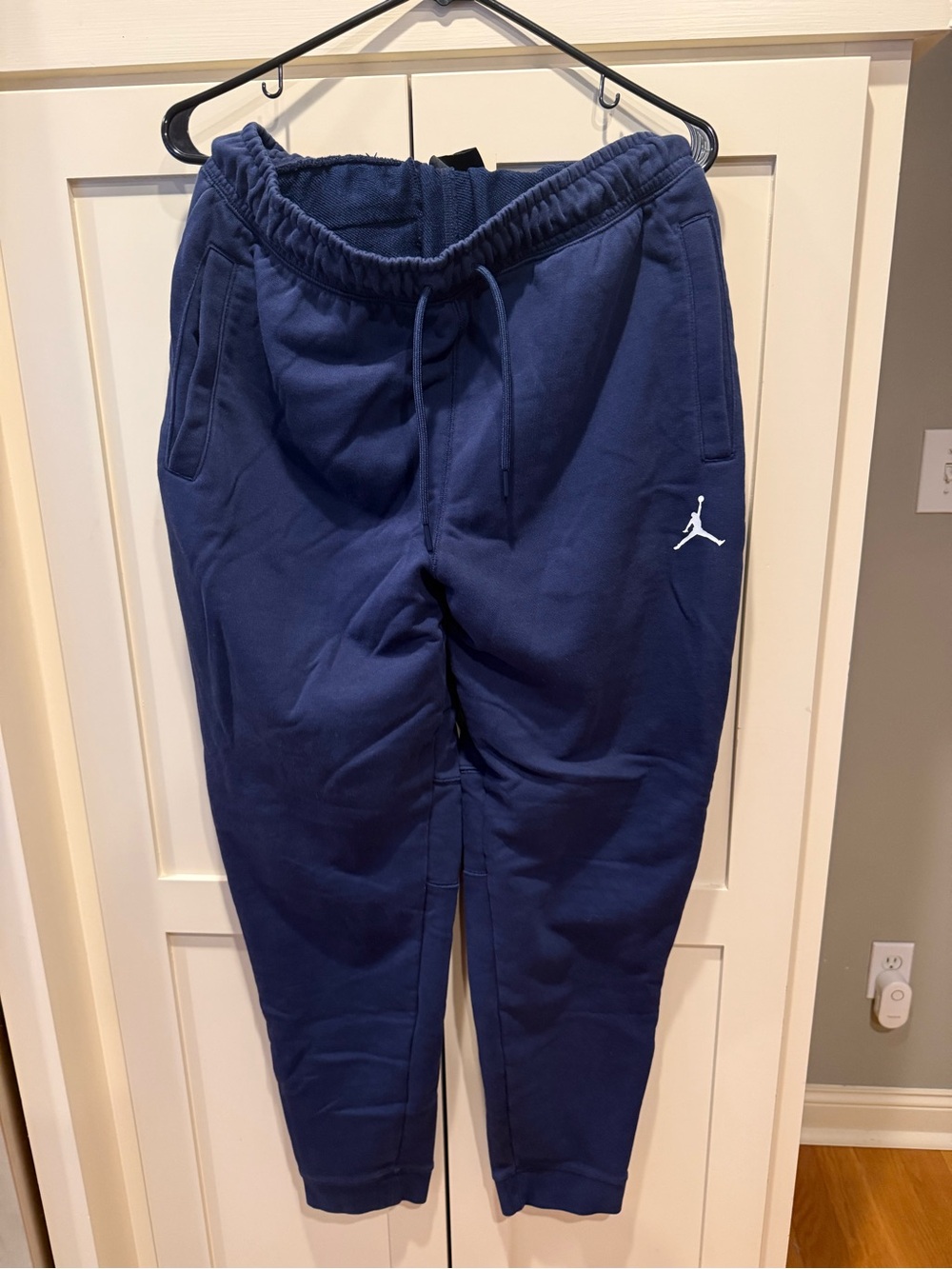 Jordan Navy Blue Fleece Joggers with Jumpman Logo